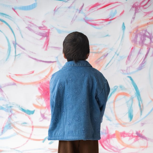 Quilted Swirl Kids Denim Jacket