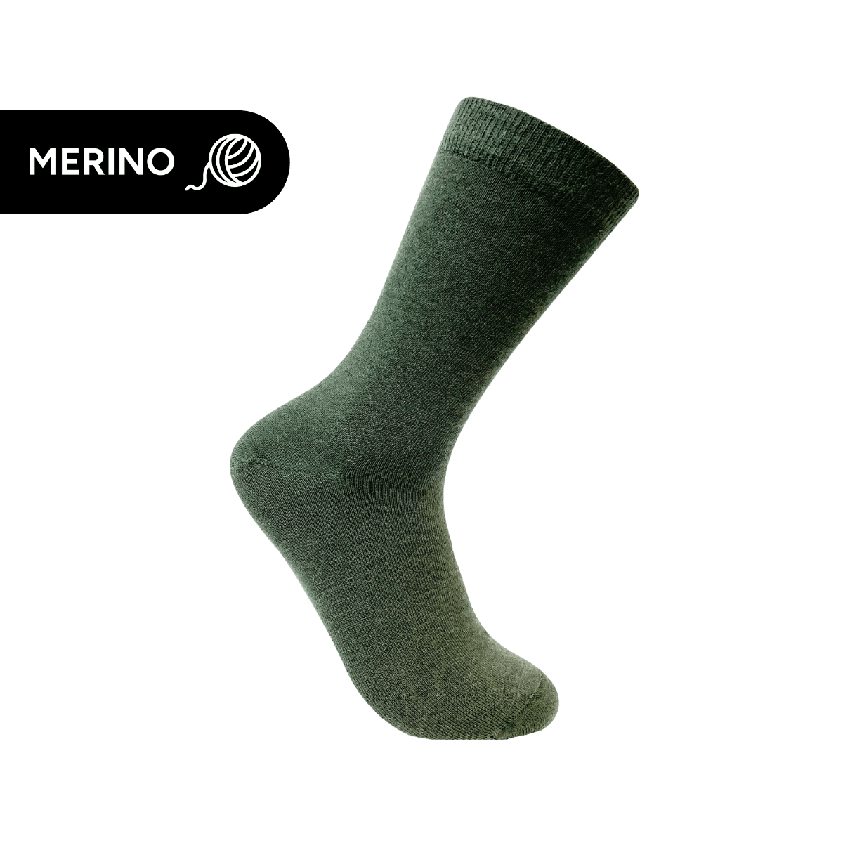 Jager Green Merino Wool Crew Socks for Men