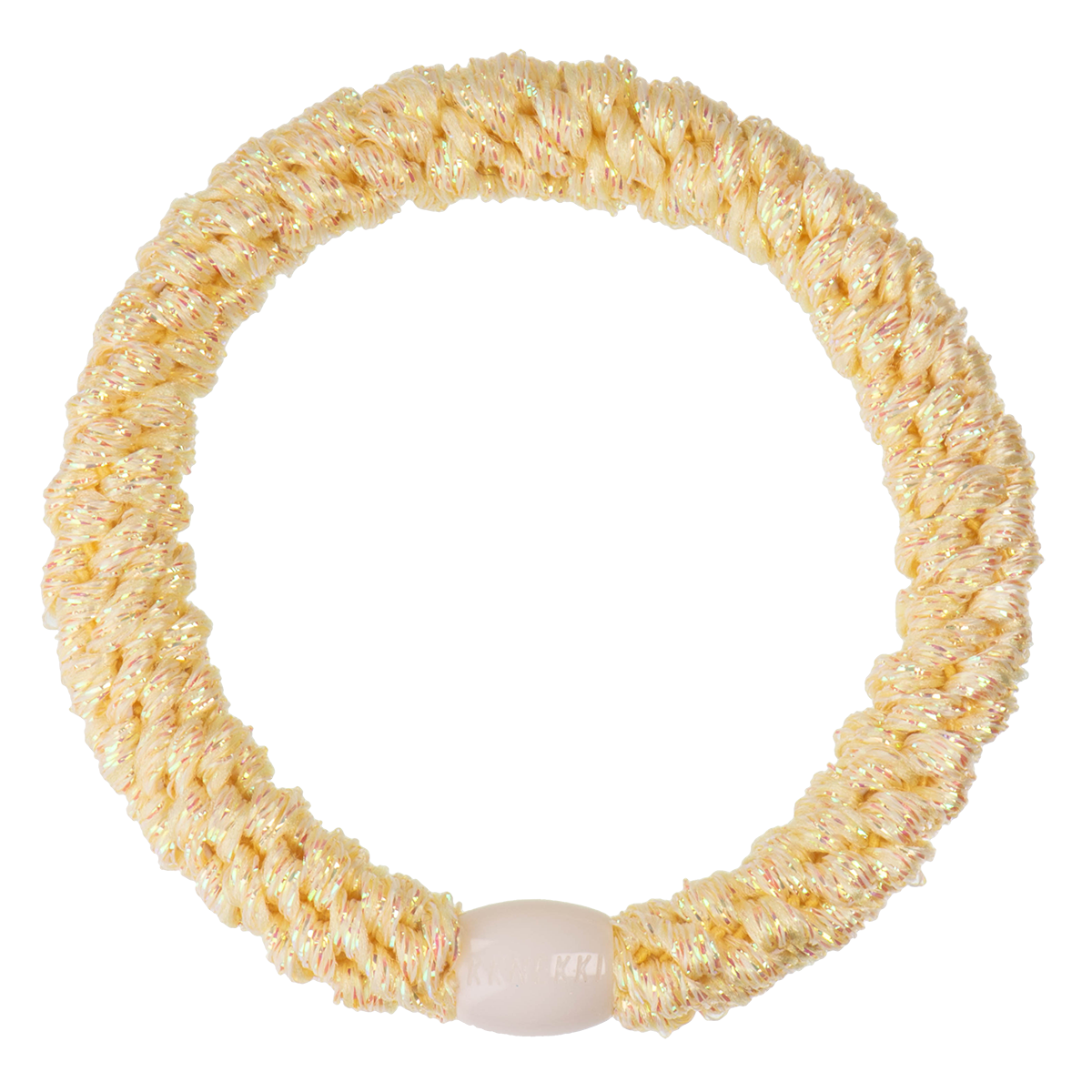 Light Yellow Glitter KKNEKKI Hair Tie