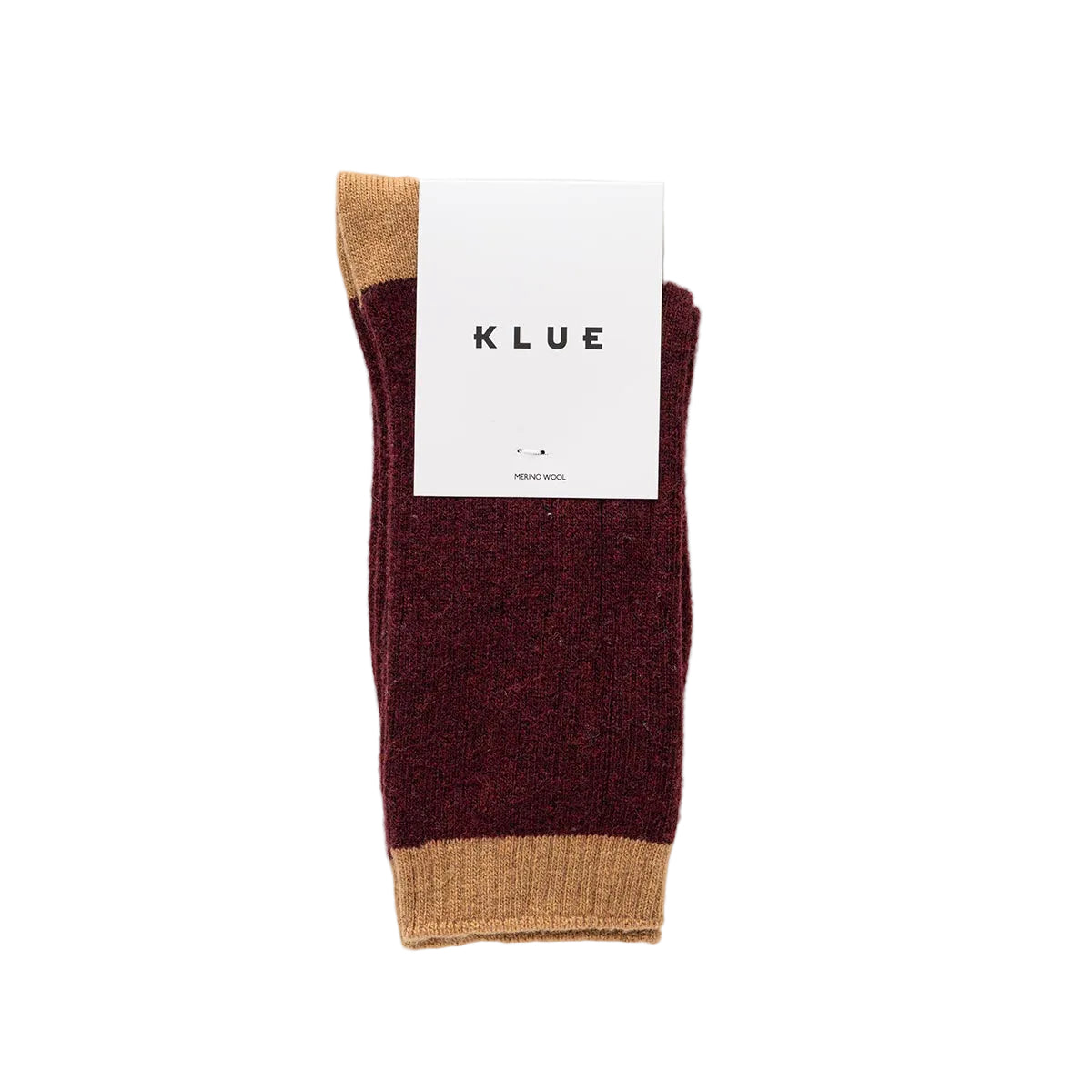 Burgundy & Caramel Bands Merino Wool Socks
