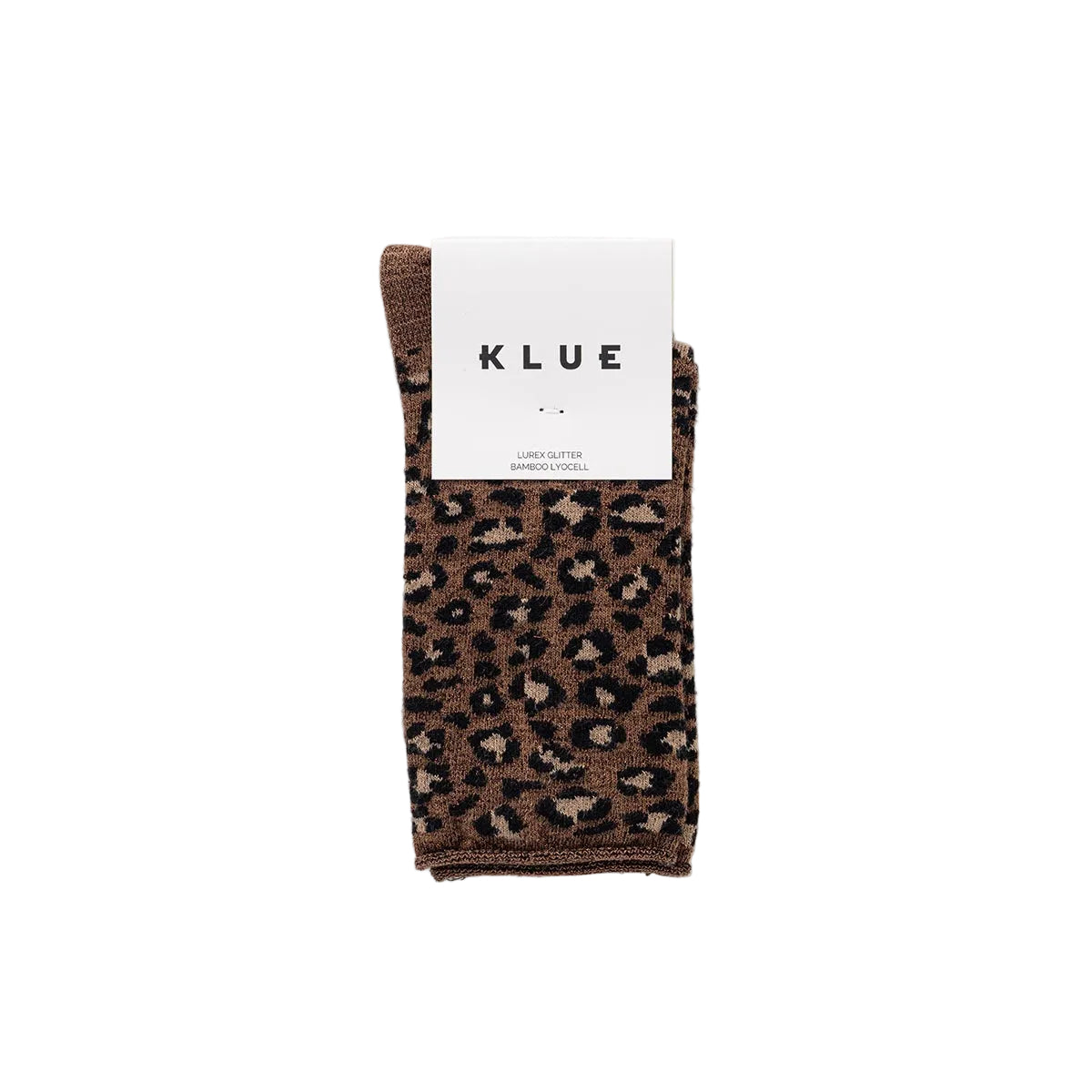 Leopard Brown Glitter Lurex Socks