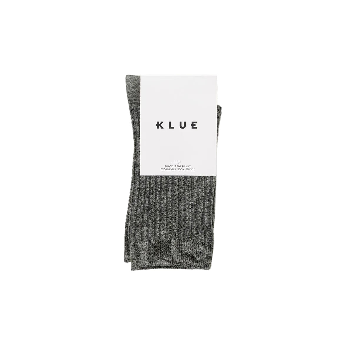 Khaki Pointelle Fine Rib Knit Socks