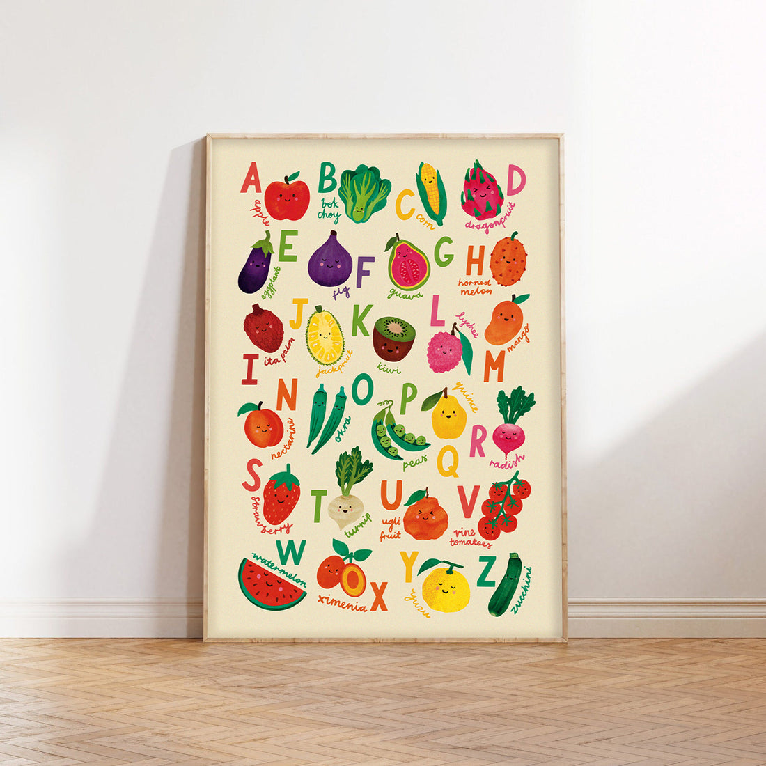 Fruit + Veg A-Z Alphabet Print