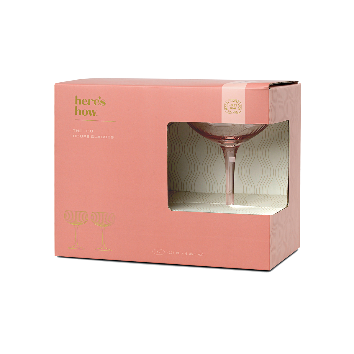 Lou Coupe Glass Blush Set of 2