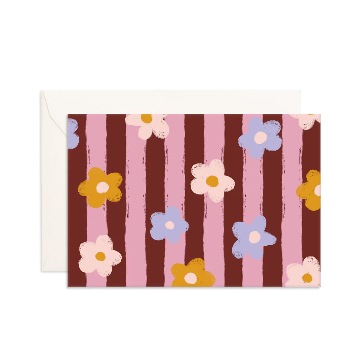 Daisy Stripe Mini Greeting Card