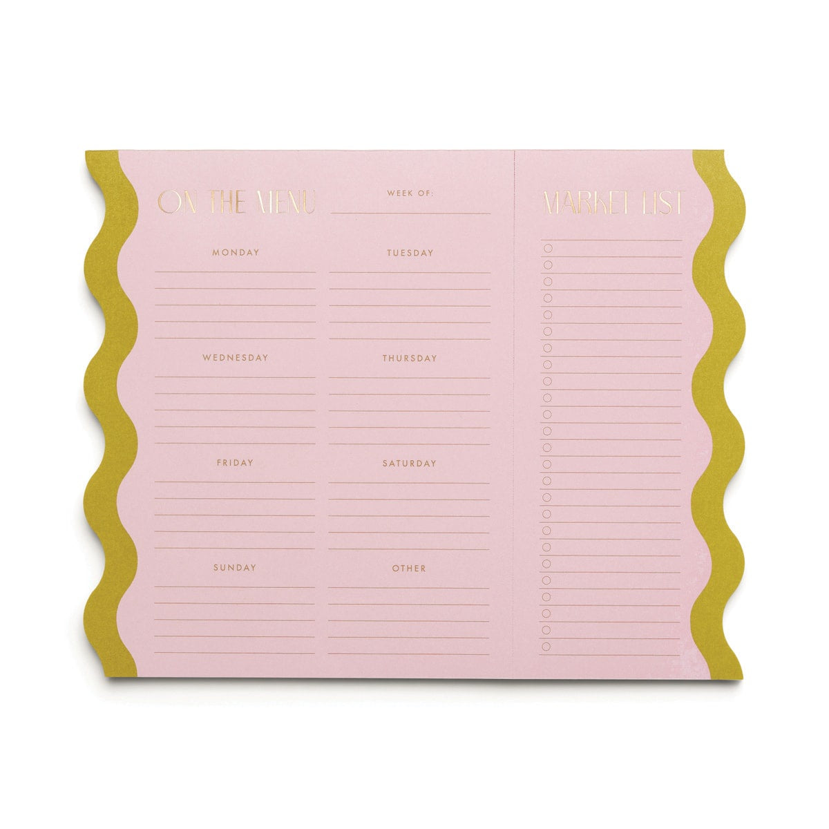 Meal Planner Pink & Chartreuse Notepad with Magnets