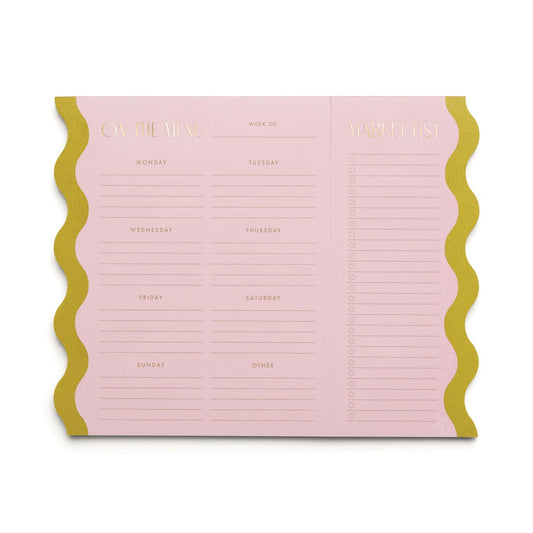 Meal Planner Pink & Chartreuse Notepad with Magnets
