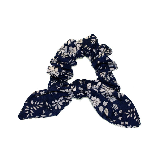 Liberty Capel Navy Tie Bow Scrunchie