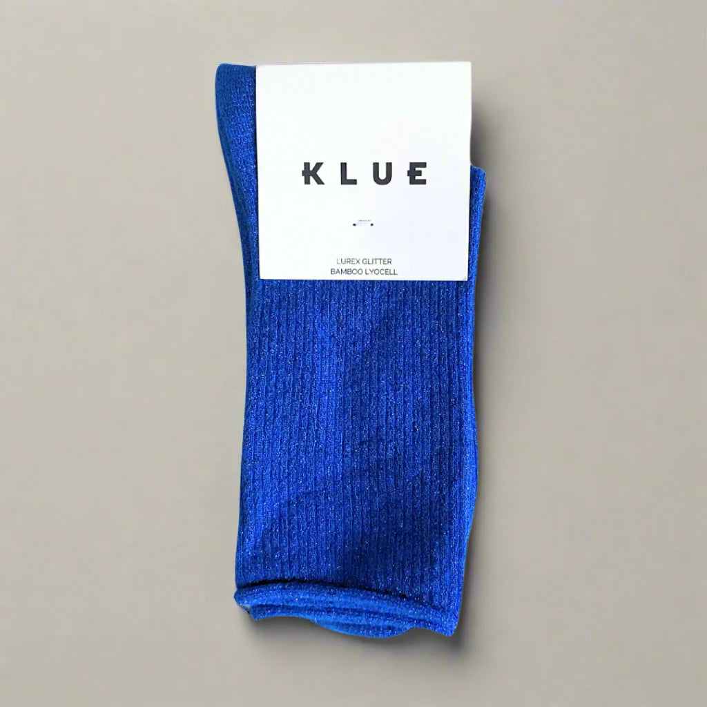 Electric Blue Glitter Lurex Socks