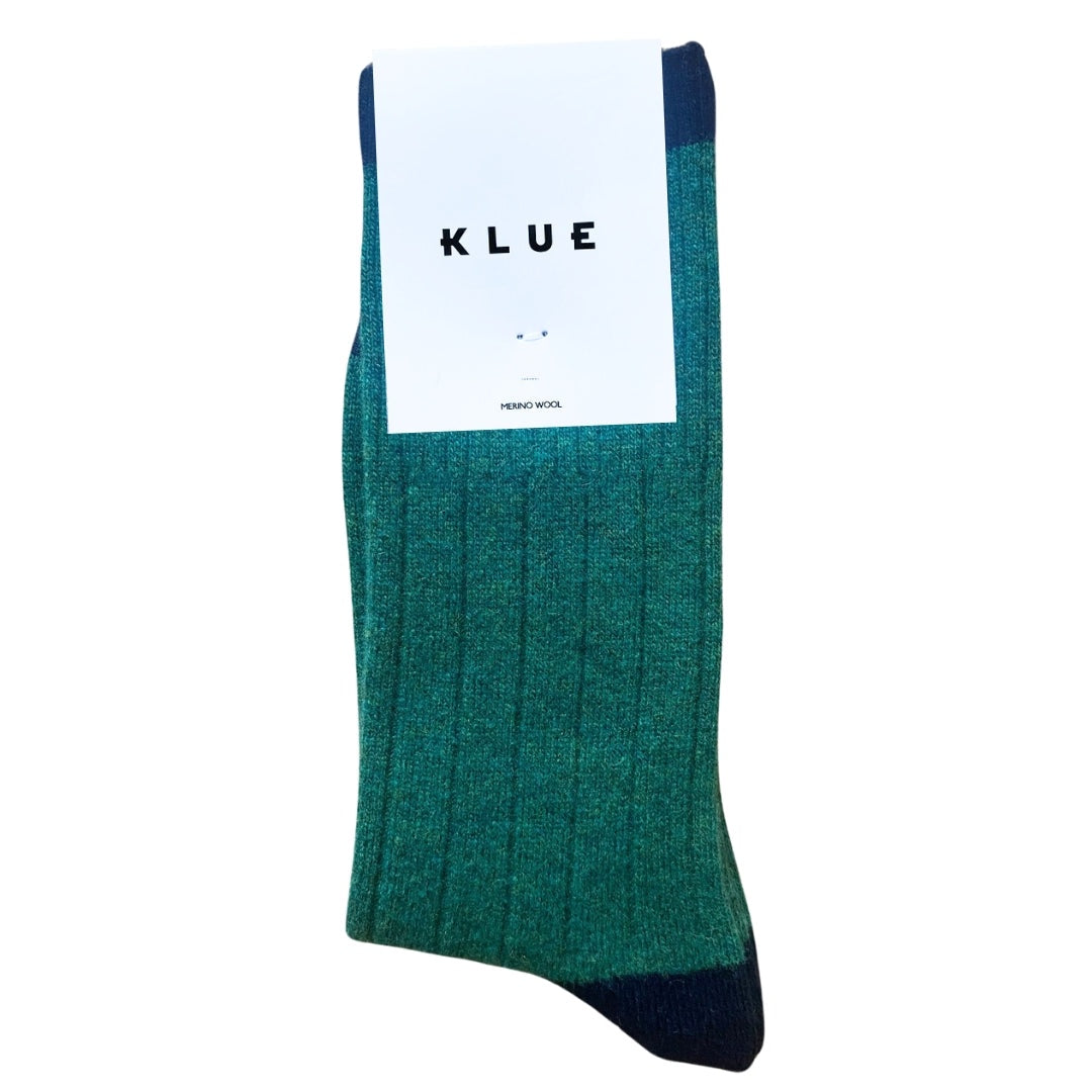 Green & Black Bands Merino Wool Socks