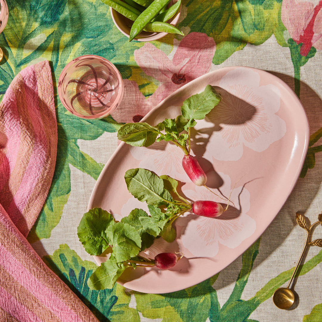 Jardin Pink Oval Plate