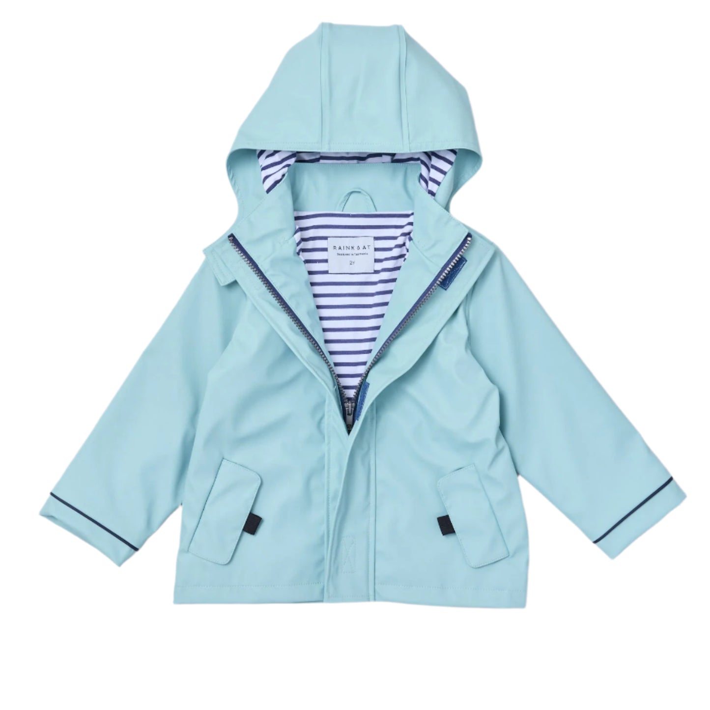 Stripy Sailor Waterproof Jacket Seafoam