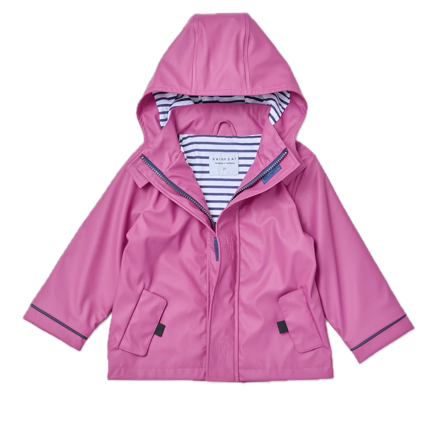 Stripy Sailor Waterproof Jacket Wild Berry