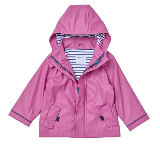 Stripy Sailor Waterproof Jacket Wild Berry