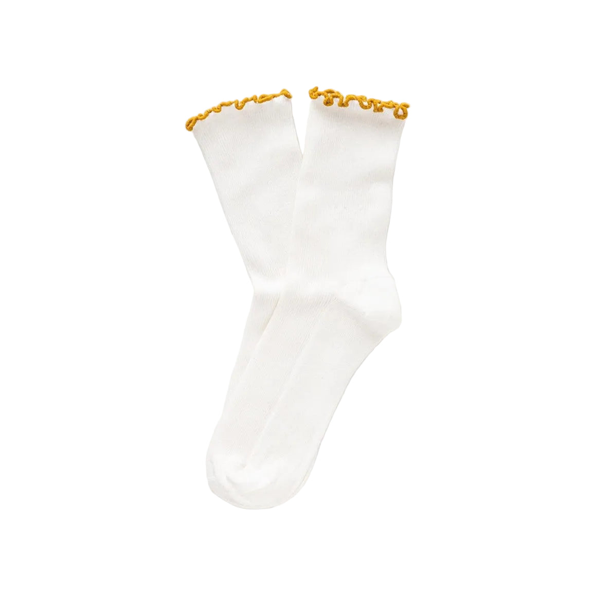 Gold Organic Cotton Socks with Ruffles
