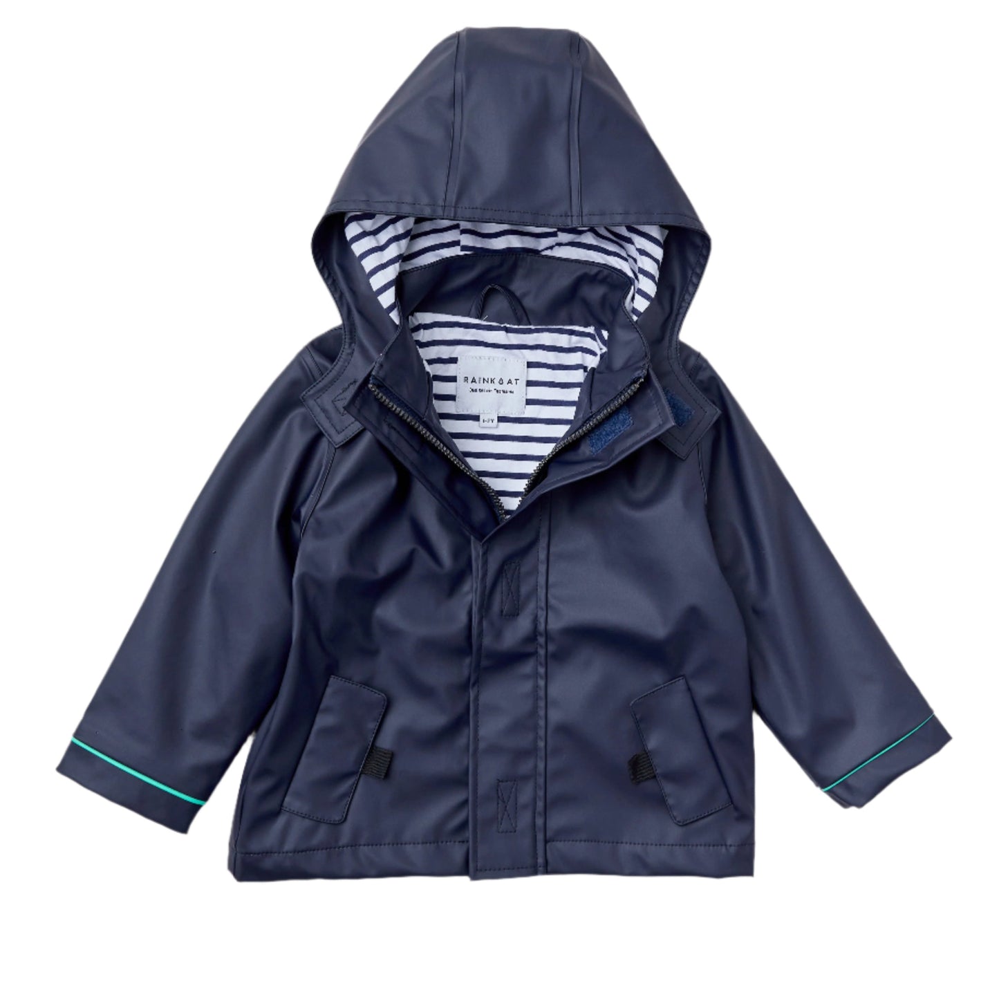 Stripy Sailor Waterproof Jacket Midnight Navy