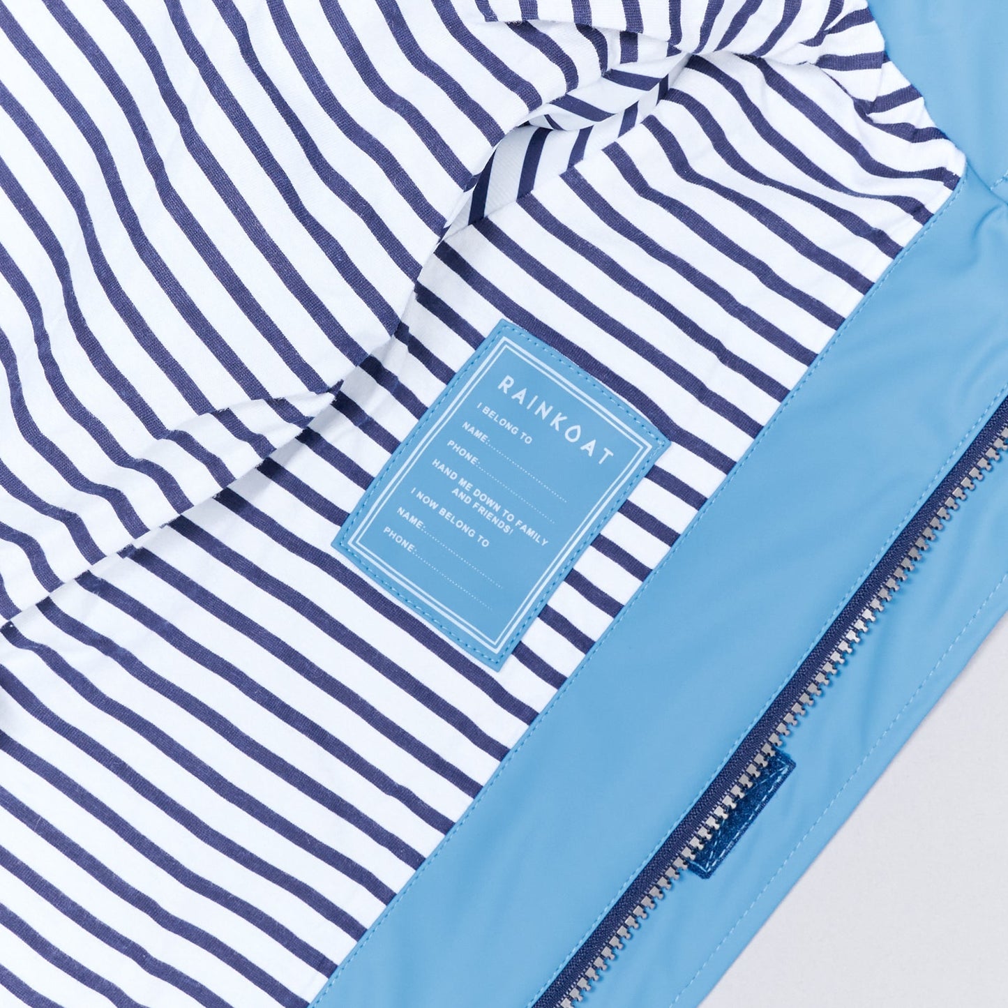 Stripy Sailor Waterproof Jacket Light Blue