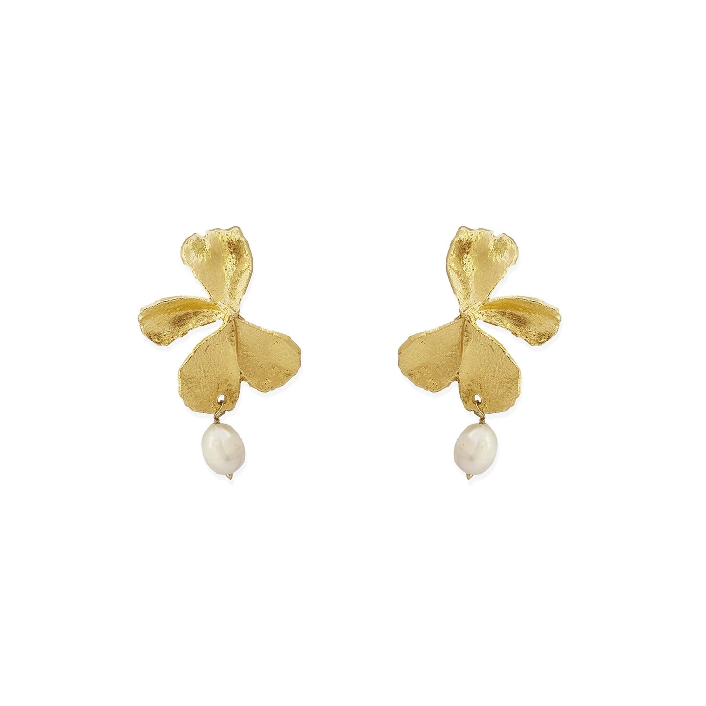 Orchid Pearl Drop Earrings