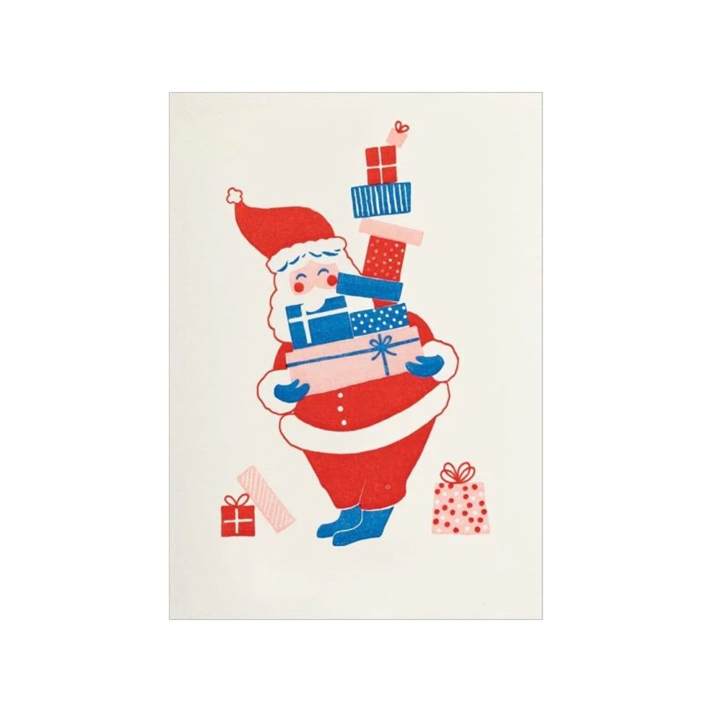 Santa Holding Presents Mini Greeting Card