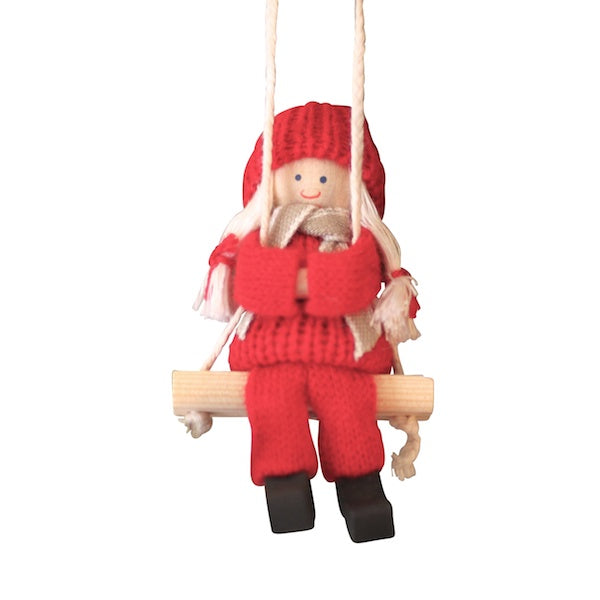 Christmas Girl on Swing