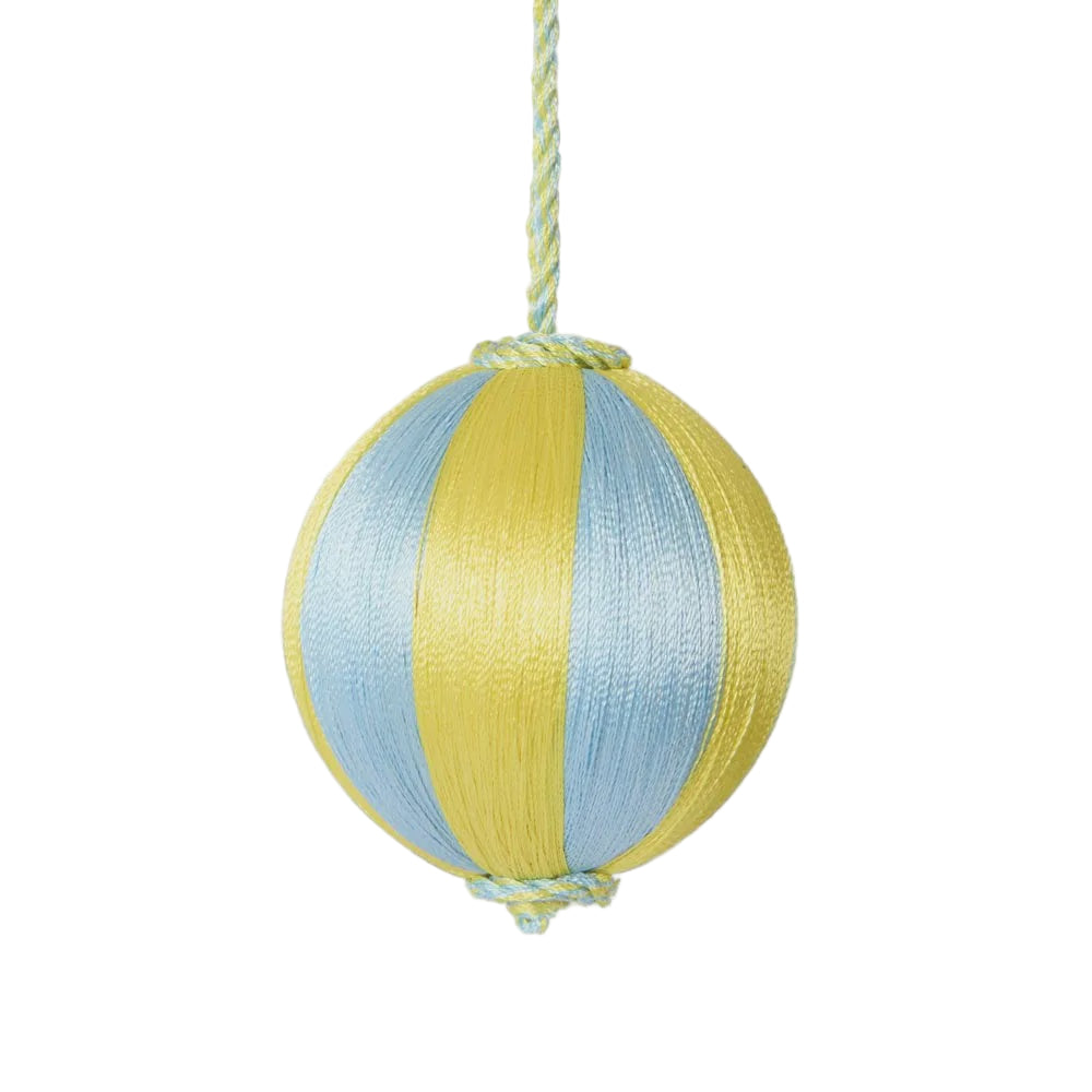 Silk Stripe Bauble Blue & Yellow