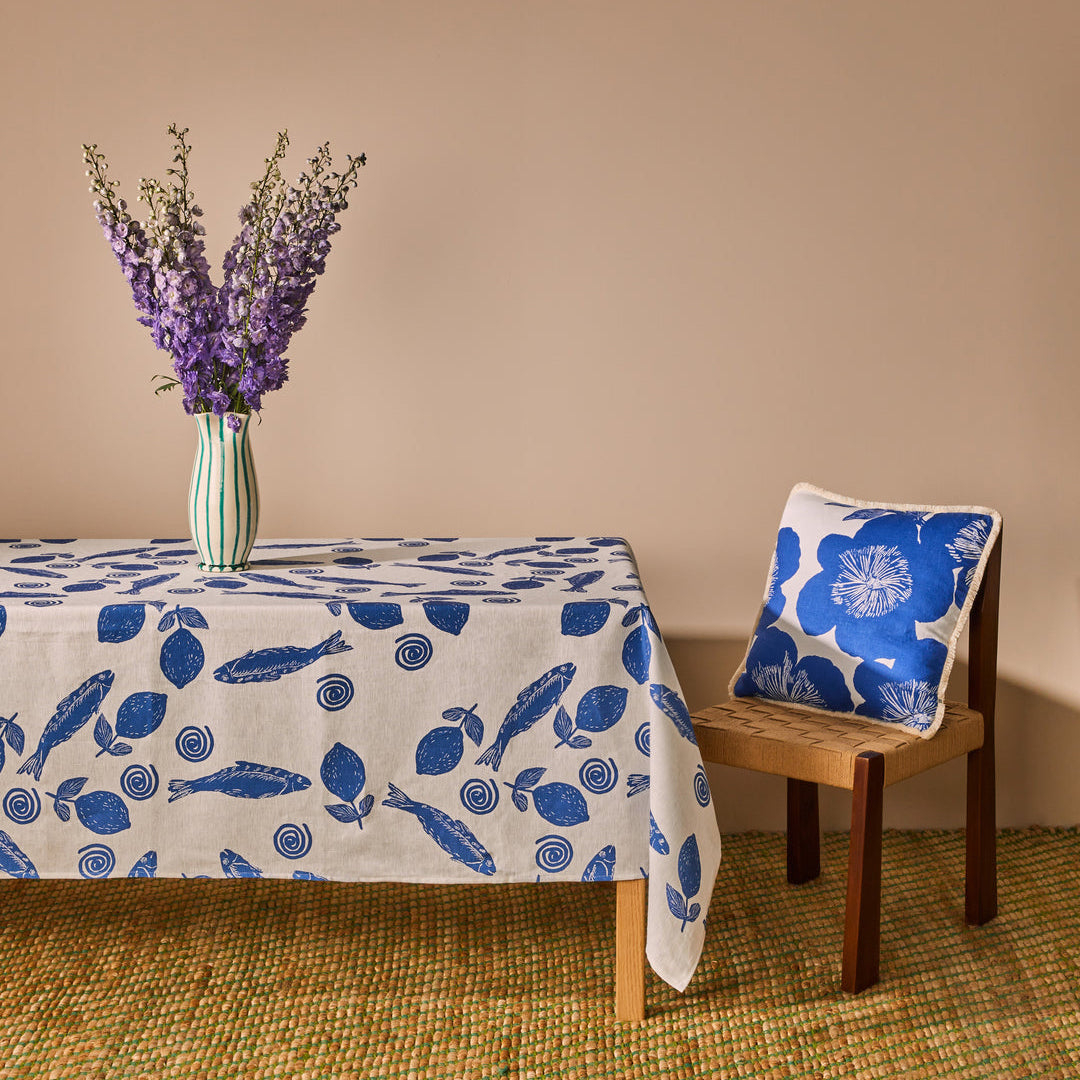 Sardines Blue Tablecloth