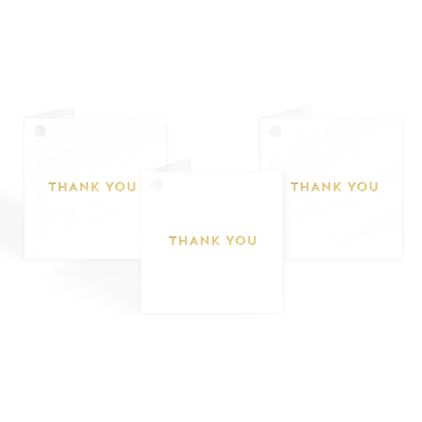 Thank You Folded Tags Gold on Matte White 10 Mixed