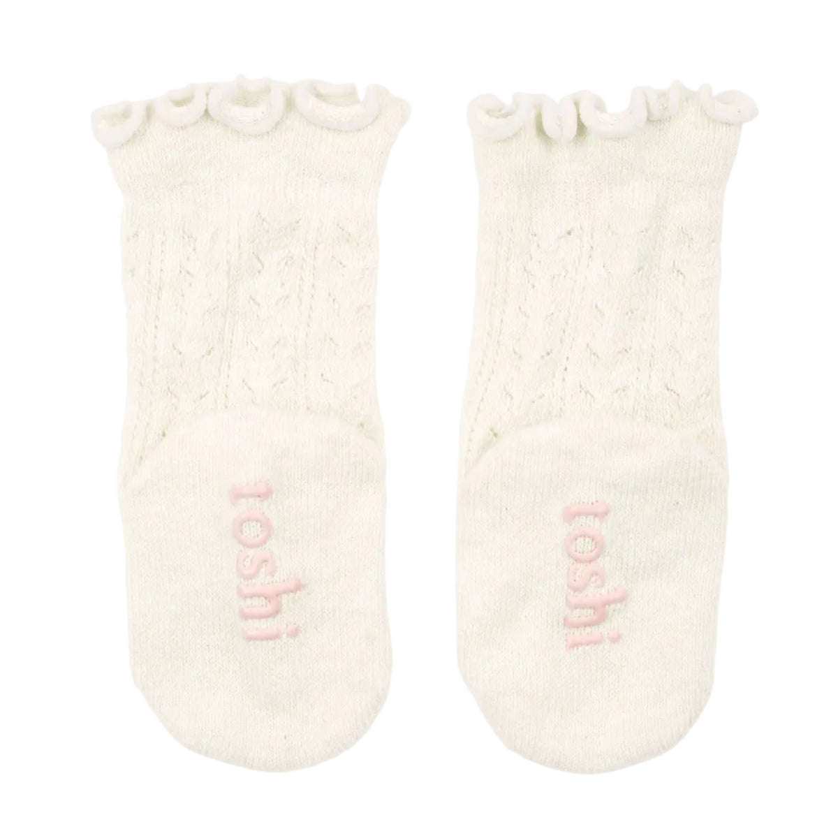 Cream Frill Lace Organic Knee Socks
