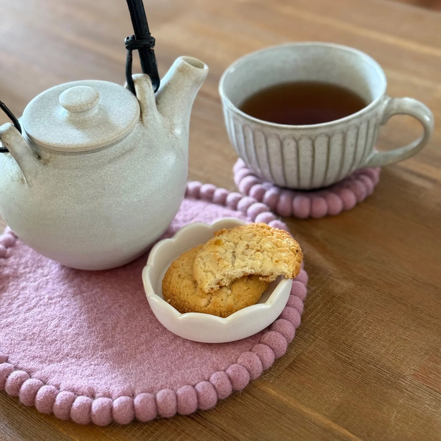 Vintage Rose Felt Coaster Set of 4