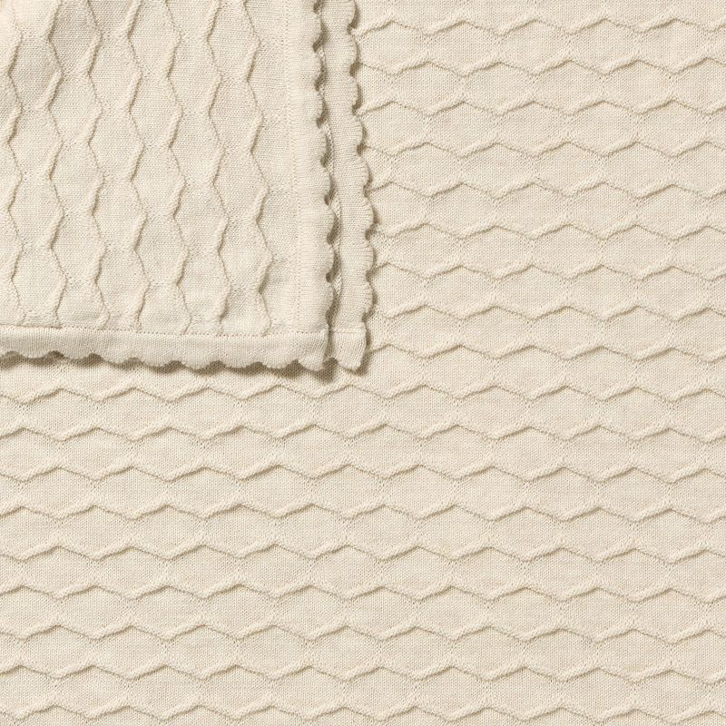 Milk Cloud Organic Knitted Chevron Baby Blanket