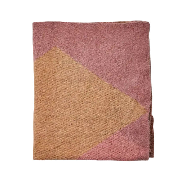 Pink Geometric Mohair Throw
