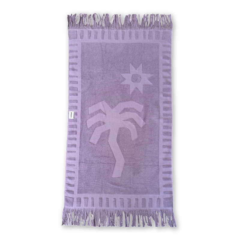 Mauve Bubble Terry Towelling Beach Towel