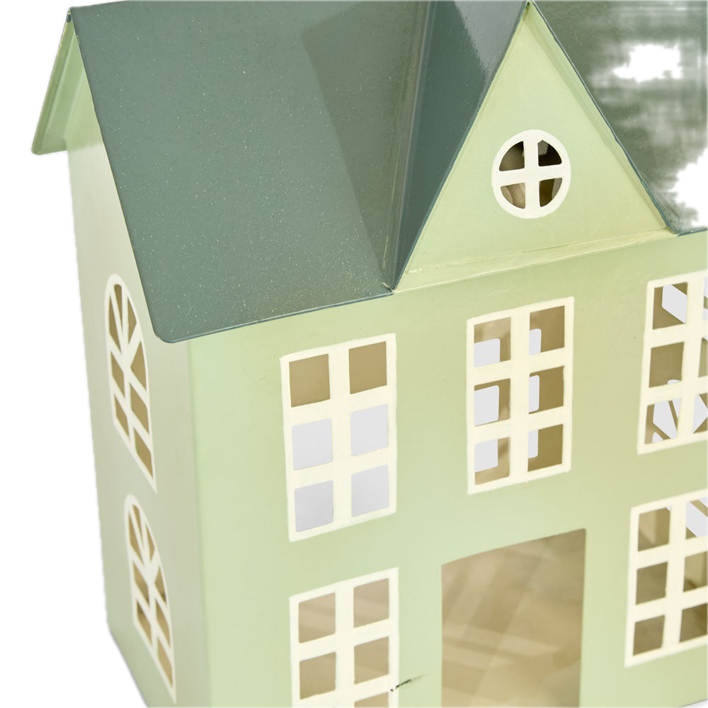 Village Manor Hand Painted Metal House