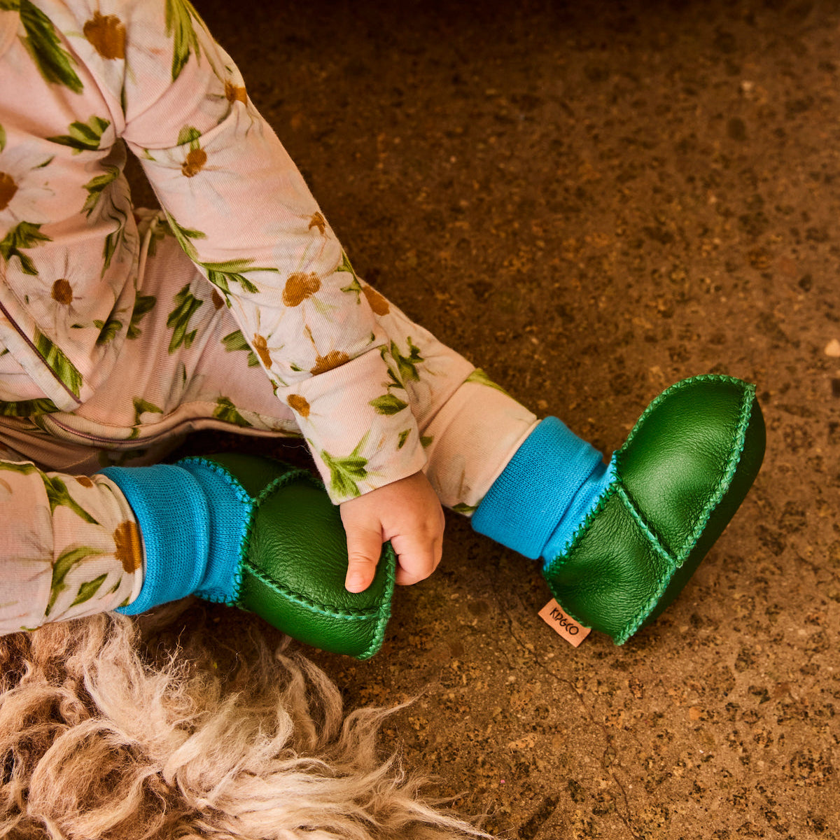 Green Baby Booties