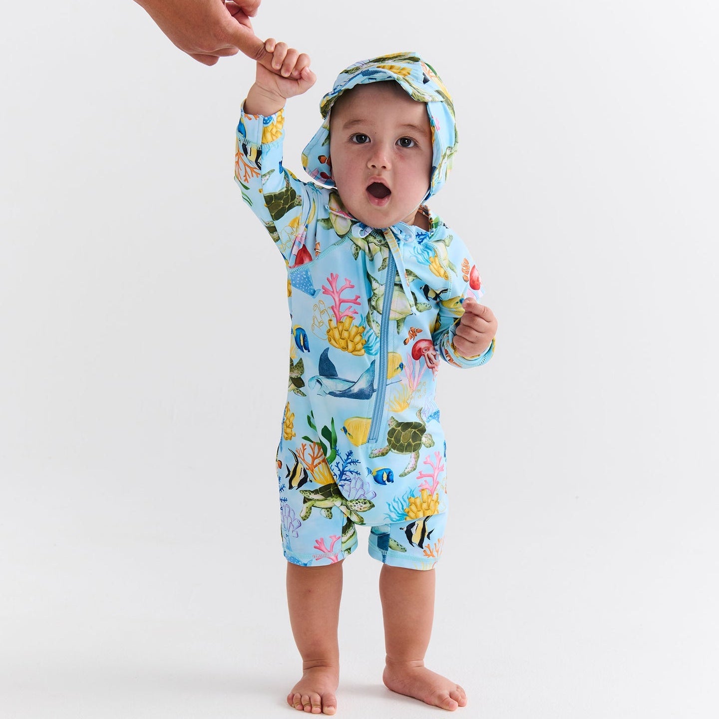 Reef Life Baby Long Sleeve Zip Baby Bathers
