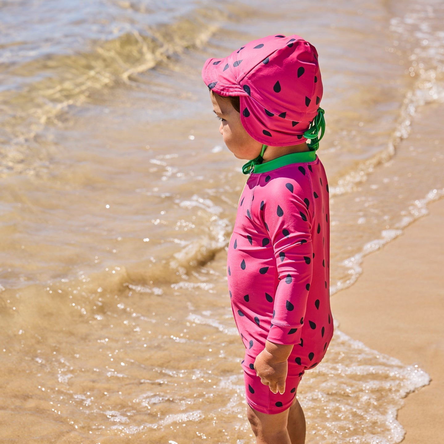 Melon Baby Long Sleeve Zip Baby Bathers