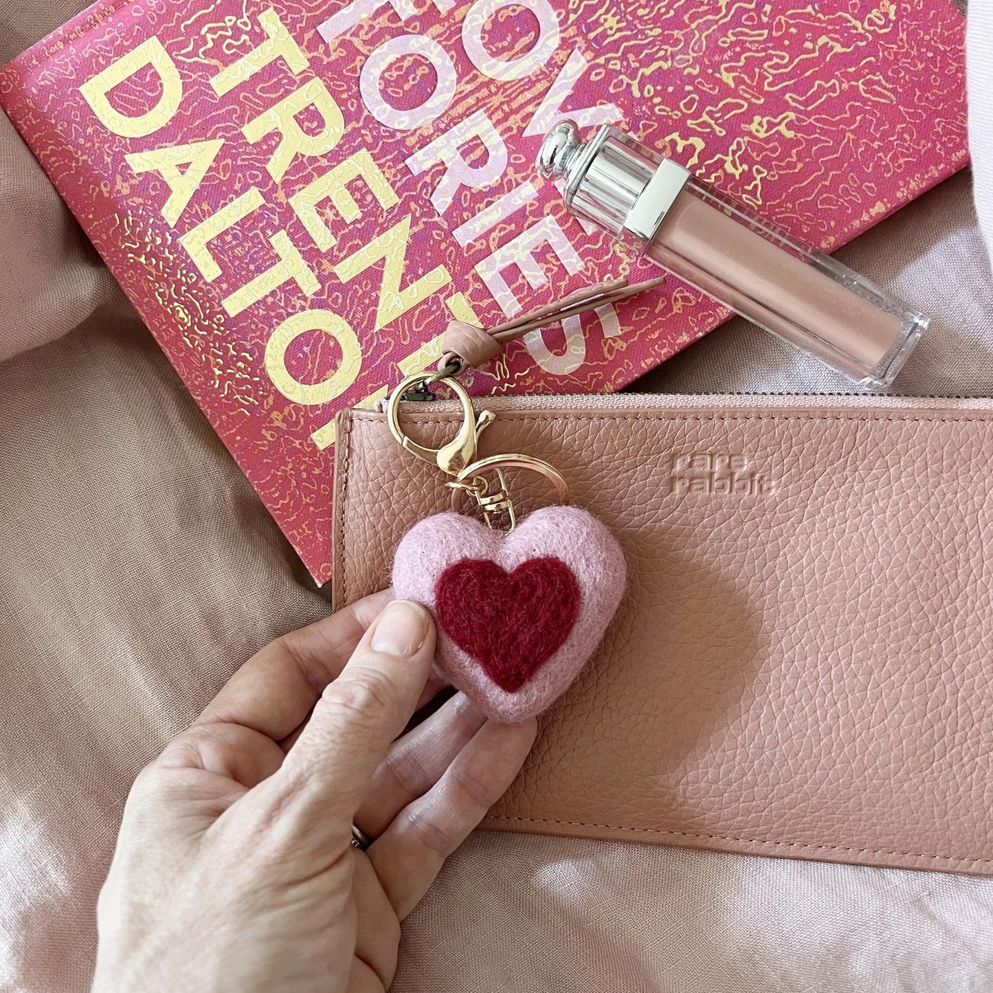 Felt Heart Key Ring