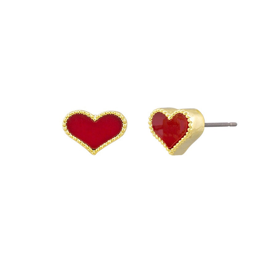 Red Heart Studs