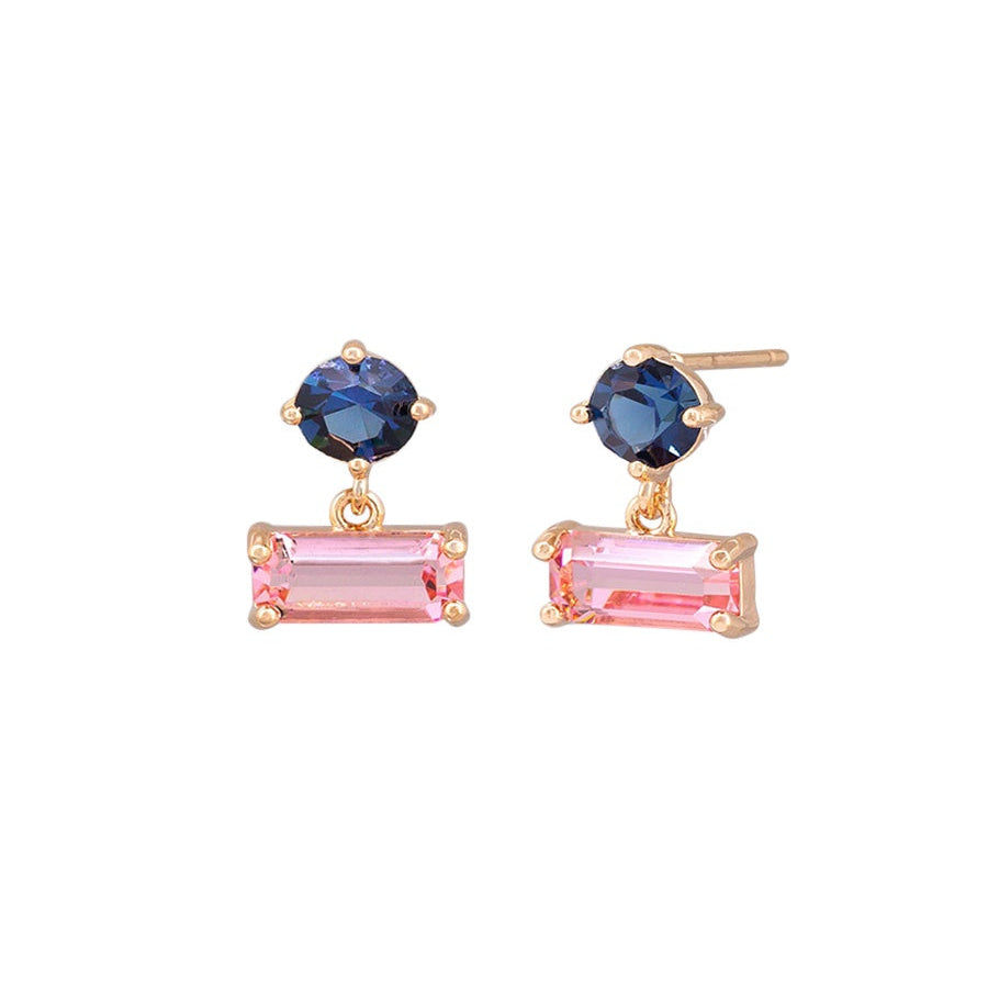Desiree Pink Crystal Rose Gold Earrings