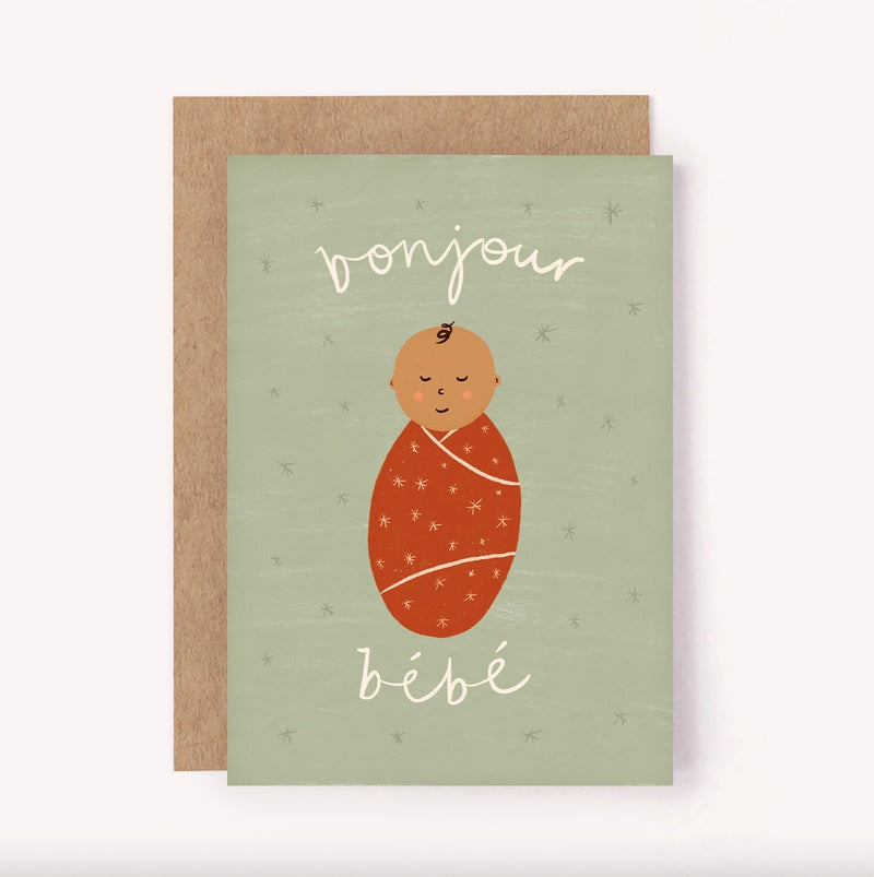Bonjour Baby Greeting Card