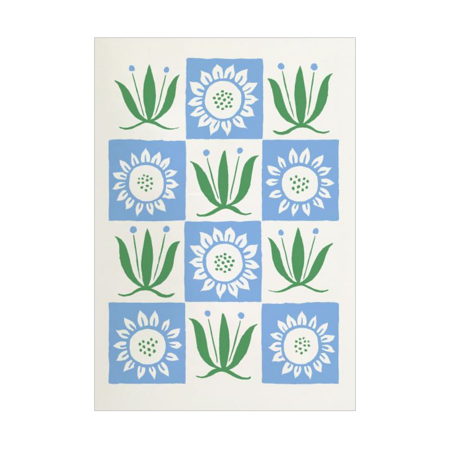 Flower Tiles Mini Greeting Card