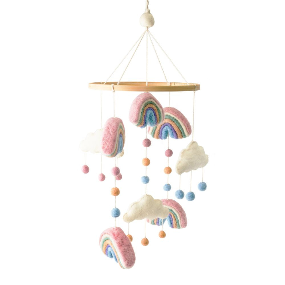 Rainbows Handmade Felted Mobile