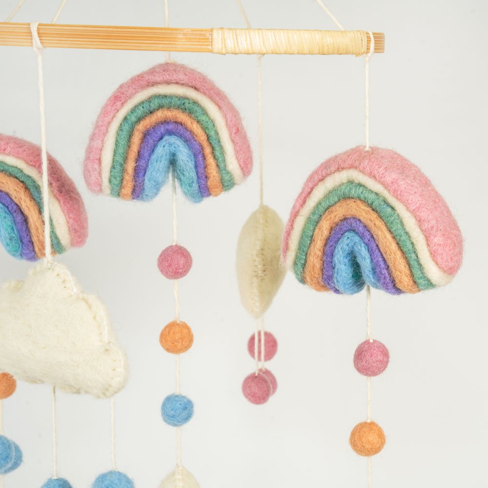 Rainbows Handmade Felted Mobile