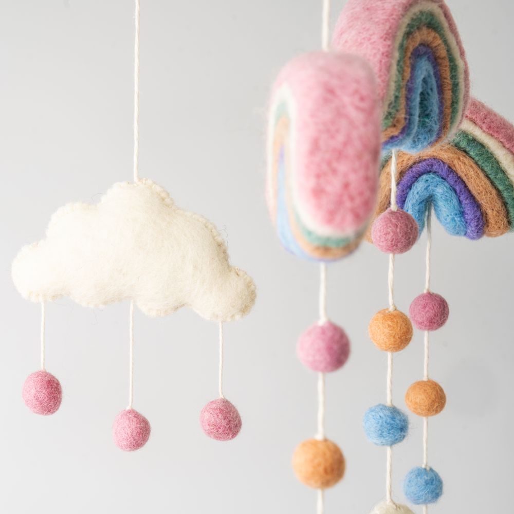 Rainbows Handmade Felted Mobile