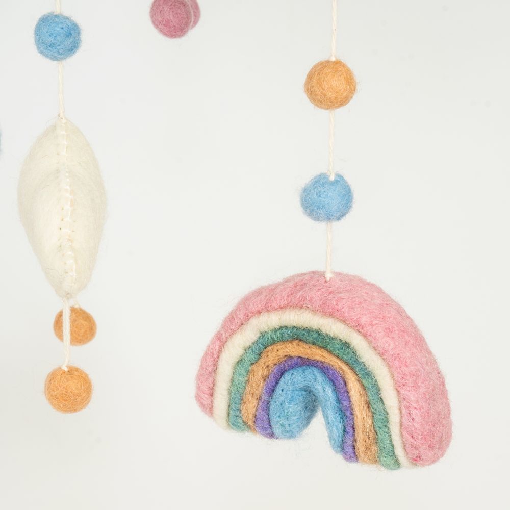 Rainbows Handmade Felted Mobile