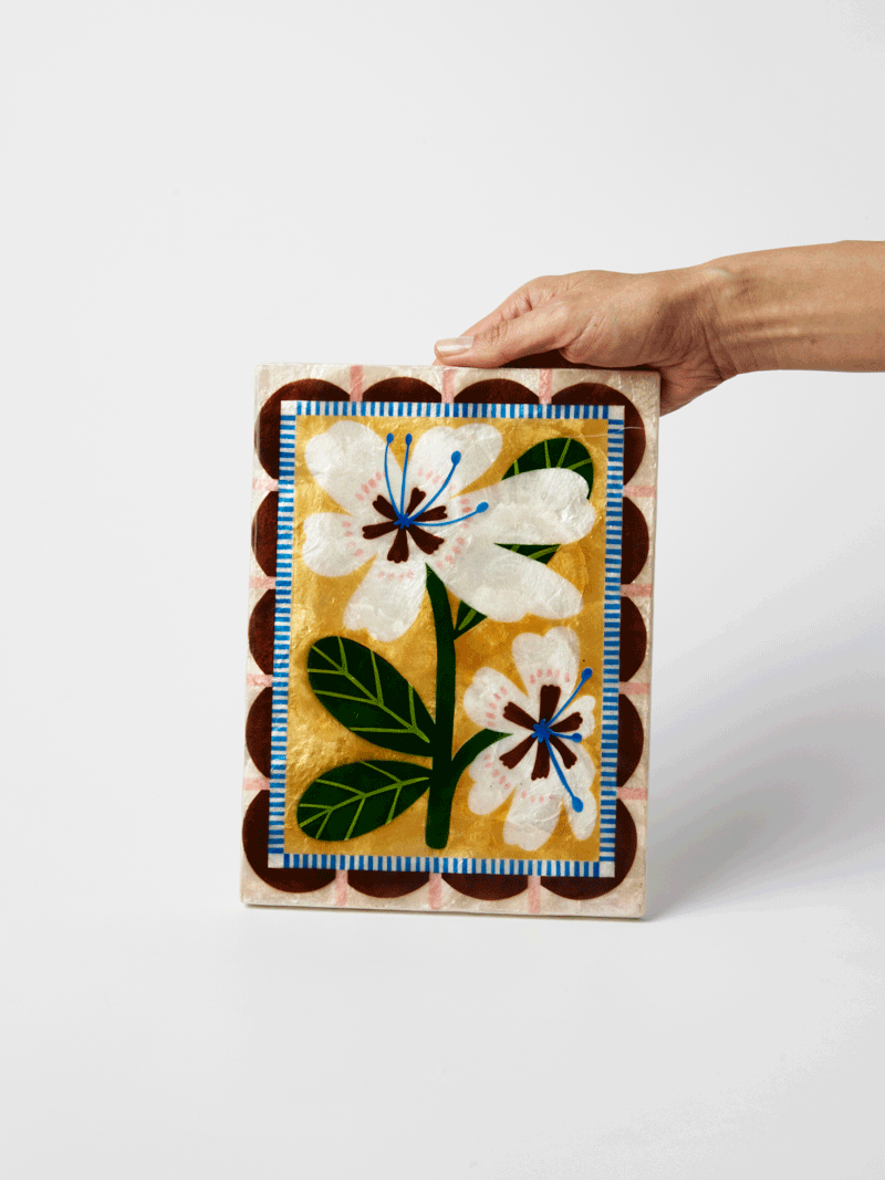 Bloom Nouveau White Rectangle Wall Art