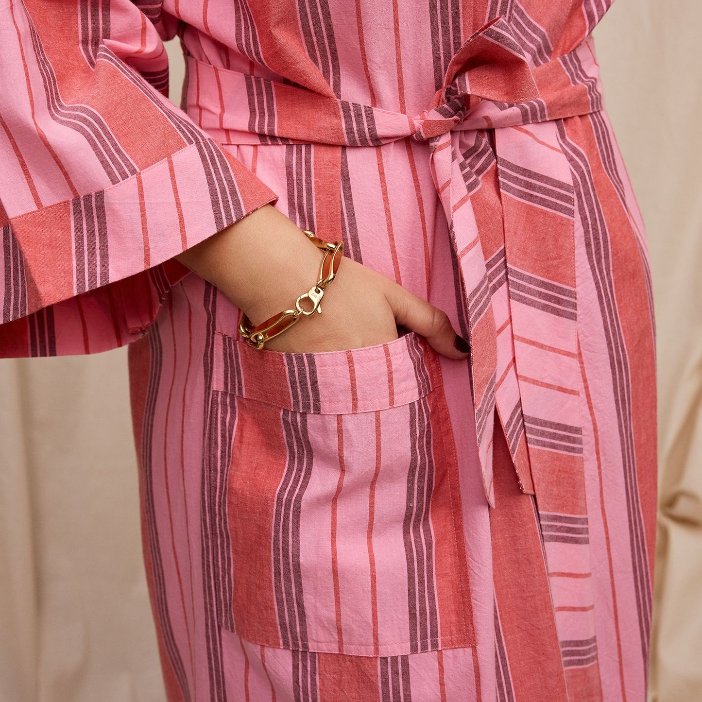 Brigitte Cotton Bath Robe Scarlet