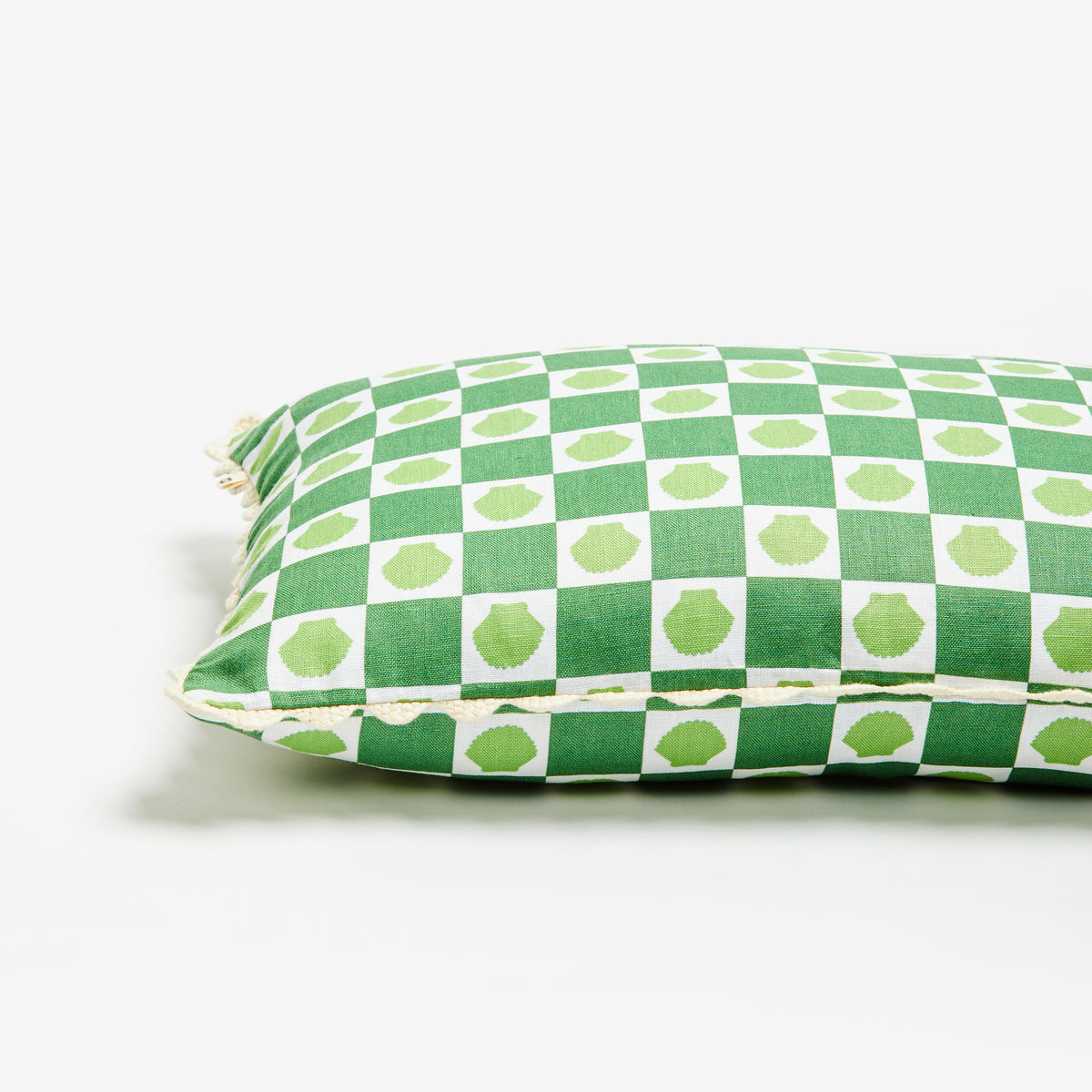 Shell Check Green Cushion 60x40cm