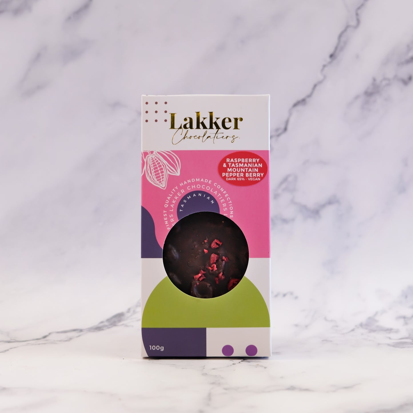 Raspberry & Tasmanian Mountain Pepper Berry Dark Chocolate