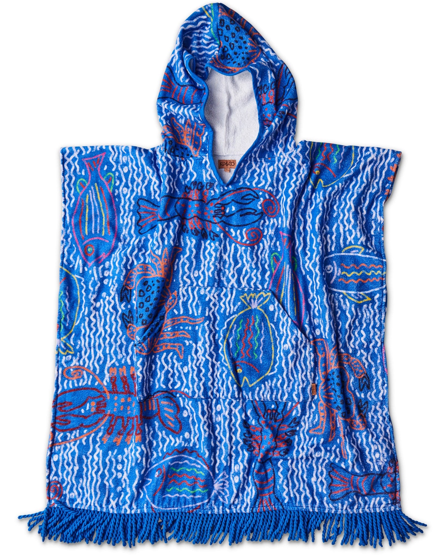 Kids Terry Poncho The Deep Blue